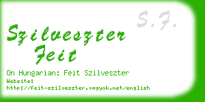 szilveszter feit business card